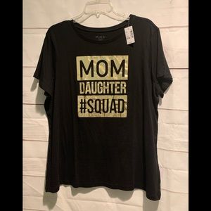 Mom Daughter Squad T-shirt black w gold writing